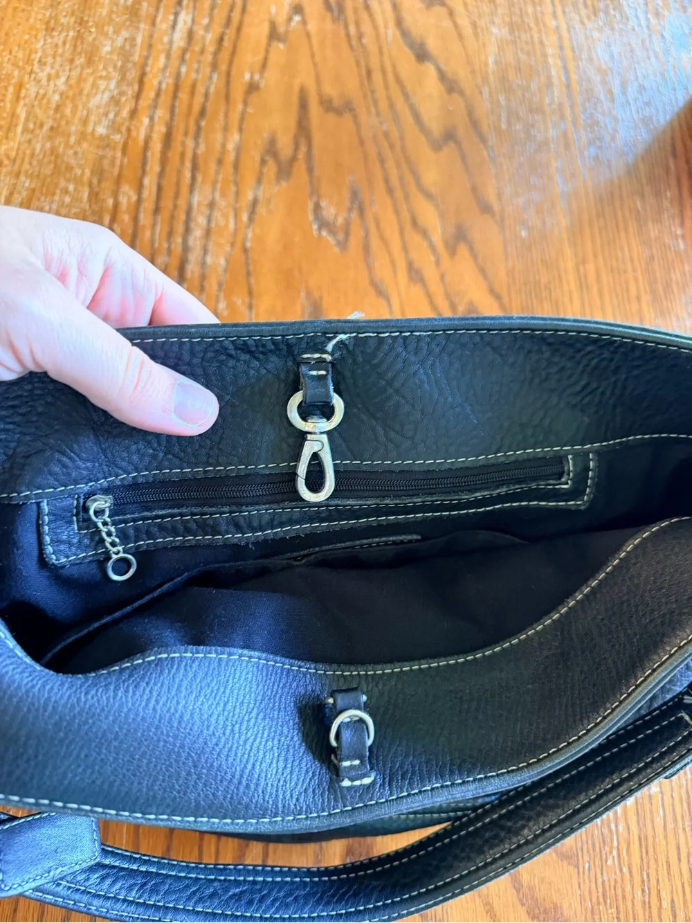 Coach black pebbled leather hobo shoulder bag